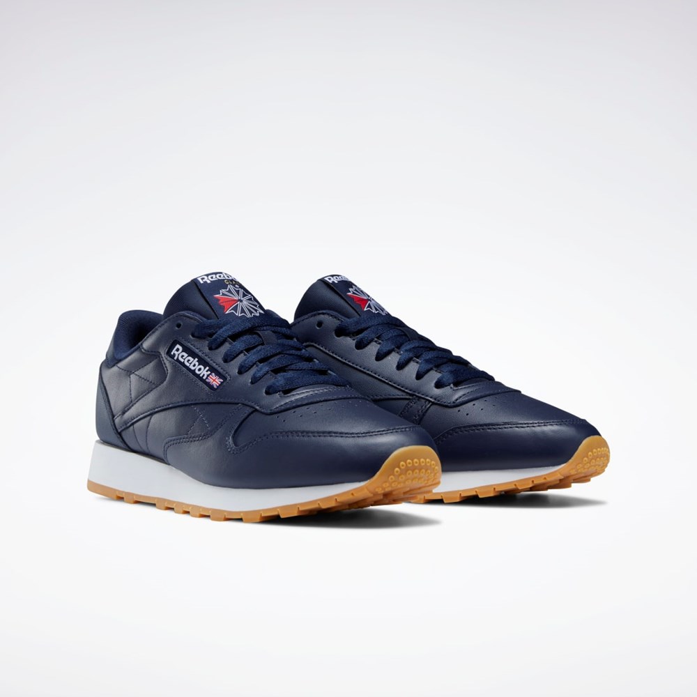 Reebok Classic Leather Shoes Granatowe Białe | YKCP-67294