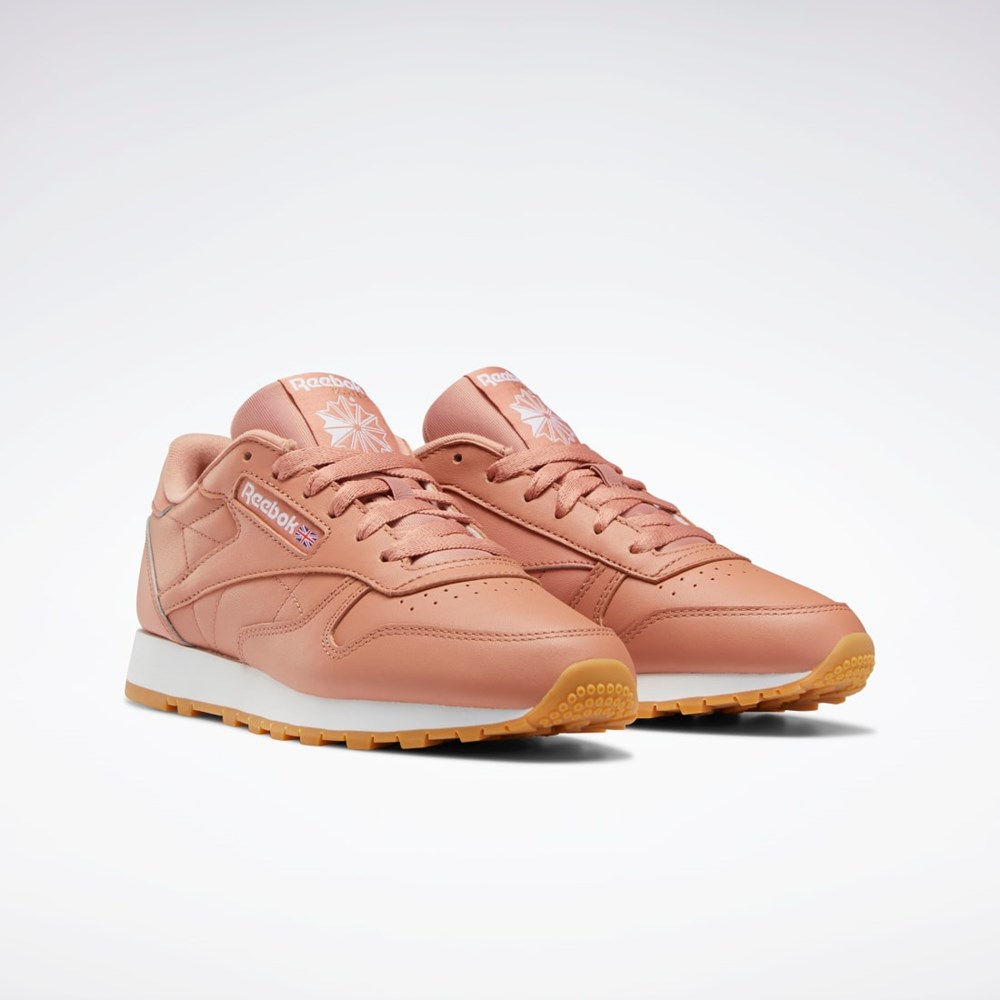 Reebok Classic Leather Shoes Koralowe Koralowe Białe | UNZQ-47539