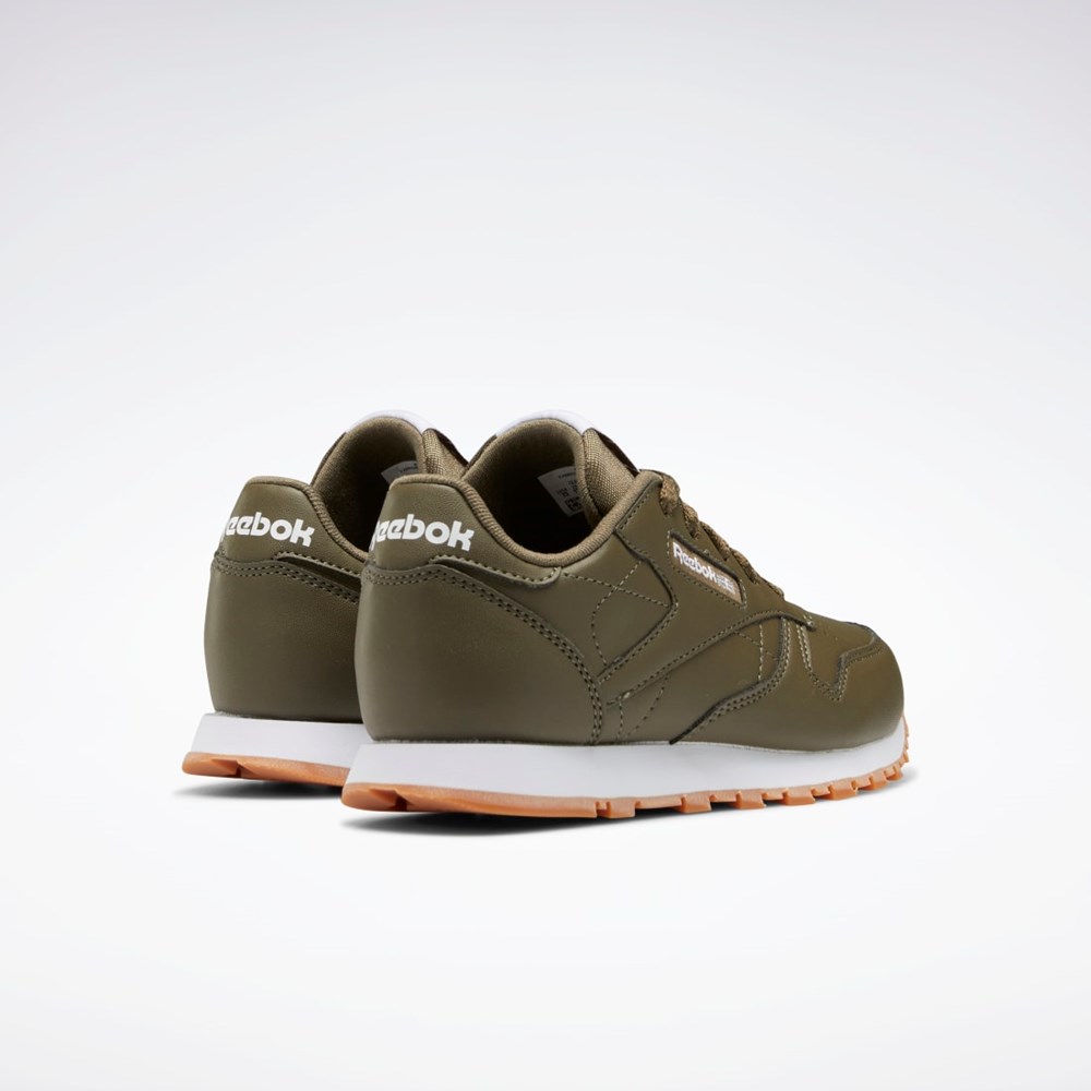 Reebok Classic Leather Shoes - Preschool Zielone Zielone Zielone | FSJY-89012