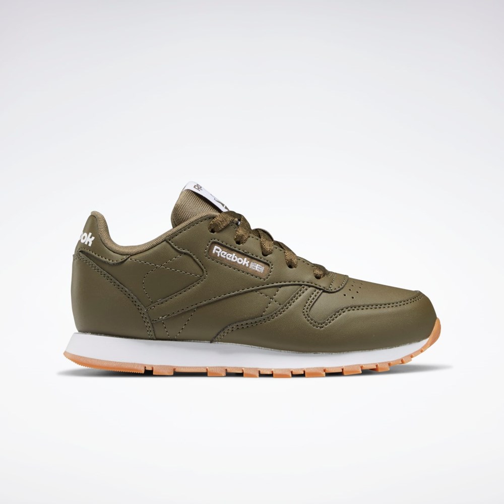 Reebok Classic Leather Shoes - Preschool Zielone Zielone Zielone | FSJY-89012