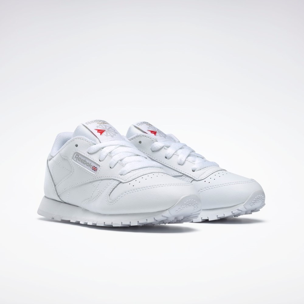 Reebok Classic Leather Shoes - Preschool Białe | JHKV-30642