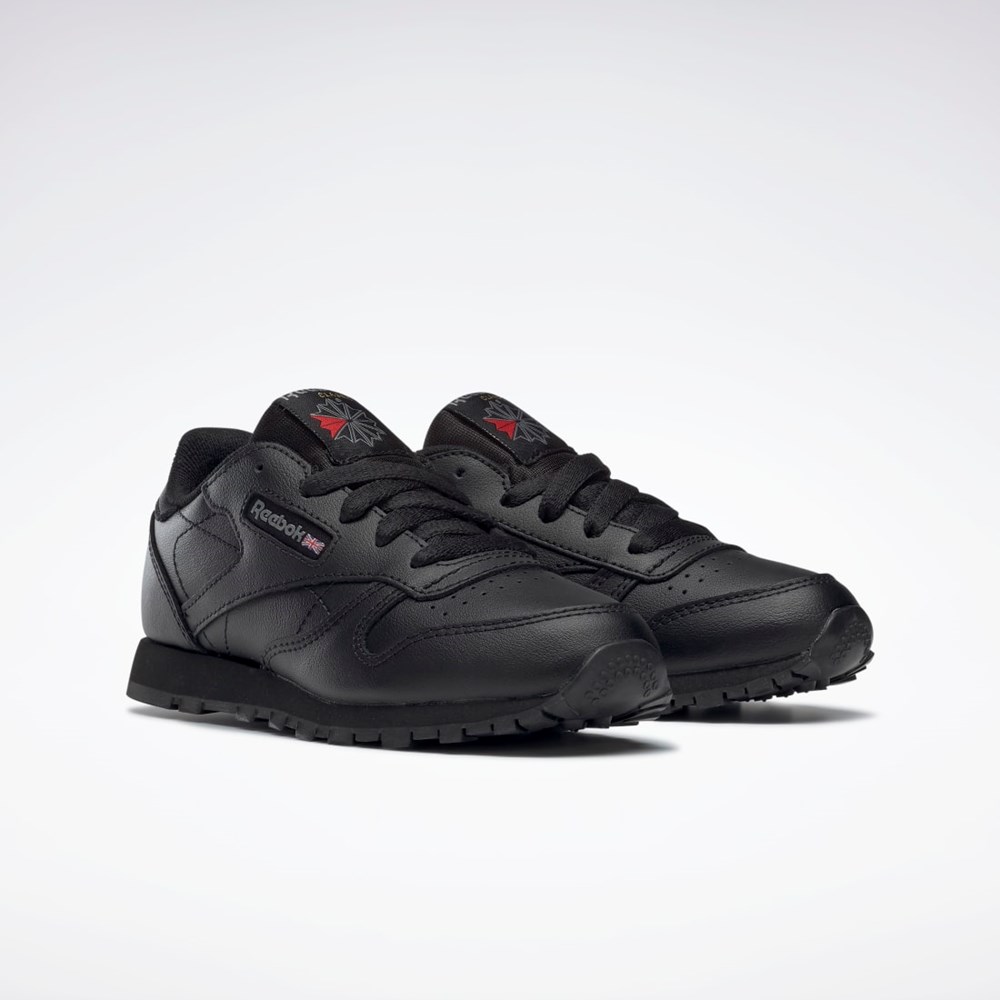 Reebok Classic Leather Shoes - Preschool Czarne | VFBO-49087