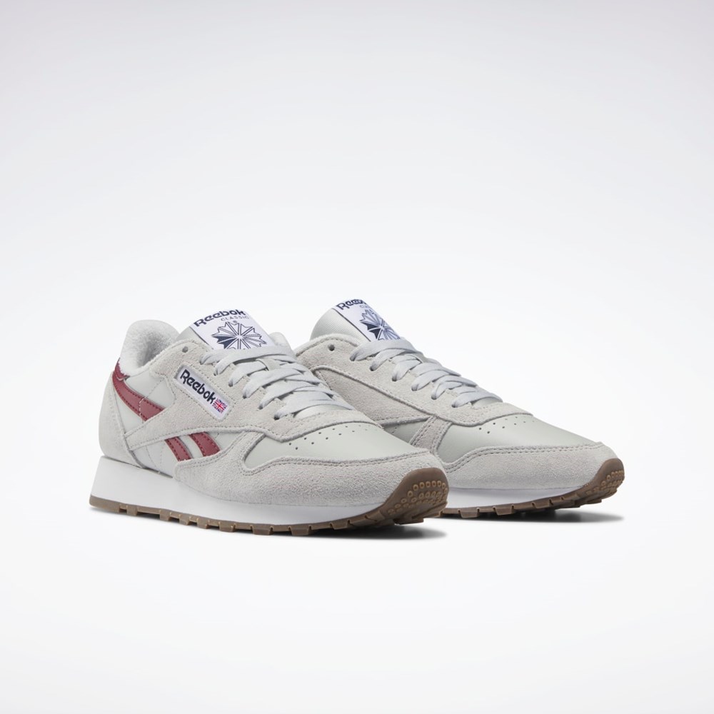 Reebok Classic Leather Shoes Szare Szare Bordowe | EIHJ-65819