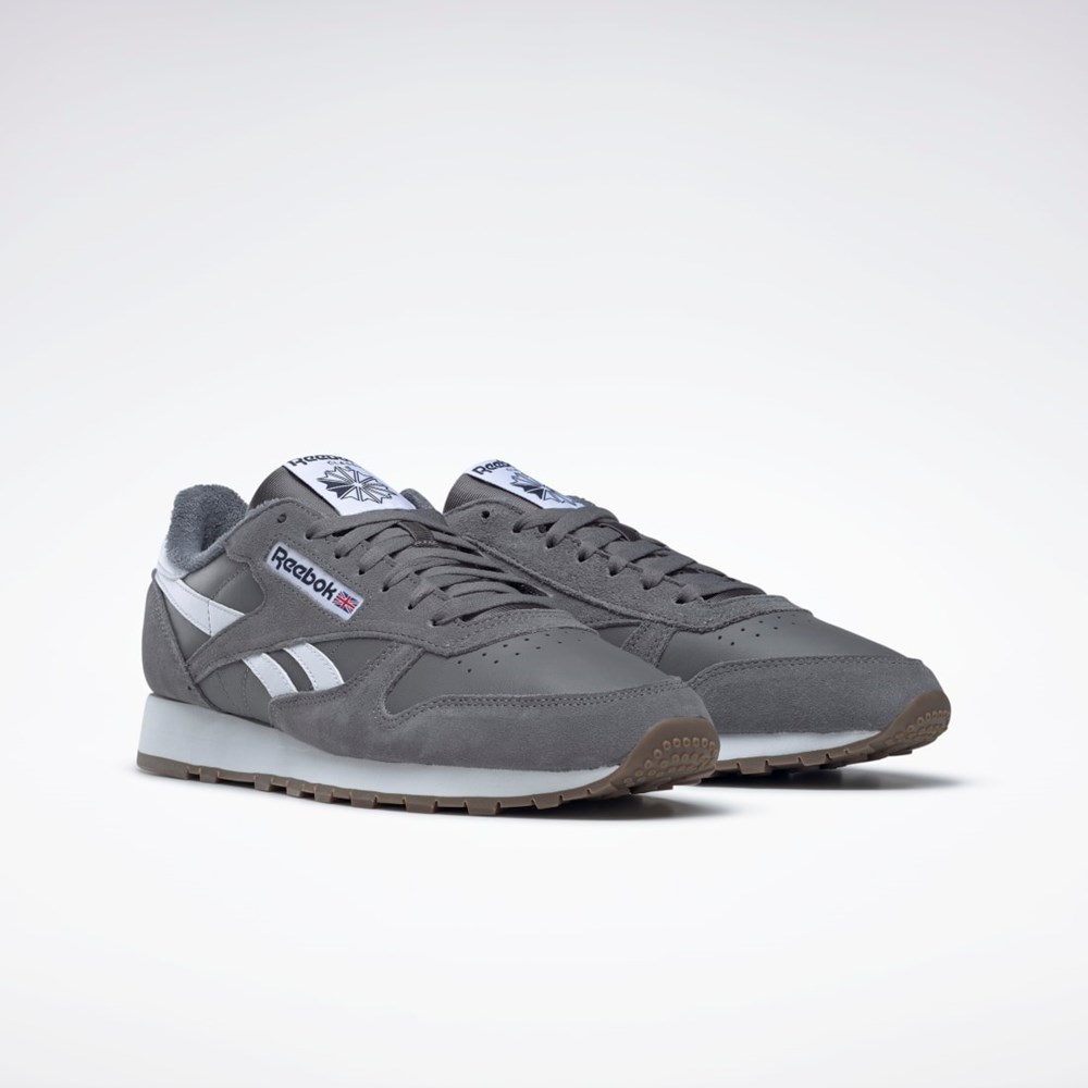 Reebok Classic Leather Shoes Szare Szare Białe | RSNM-28709