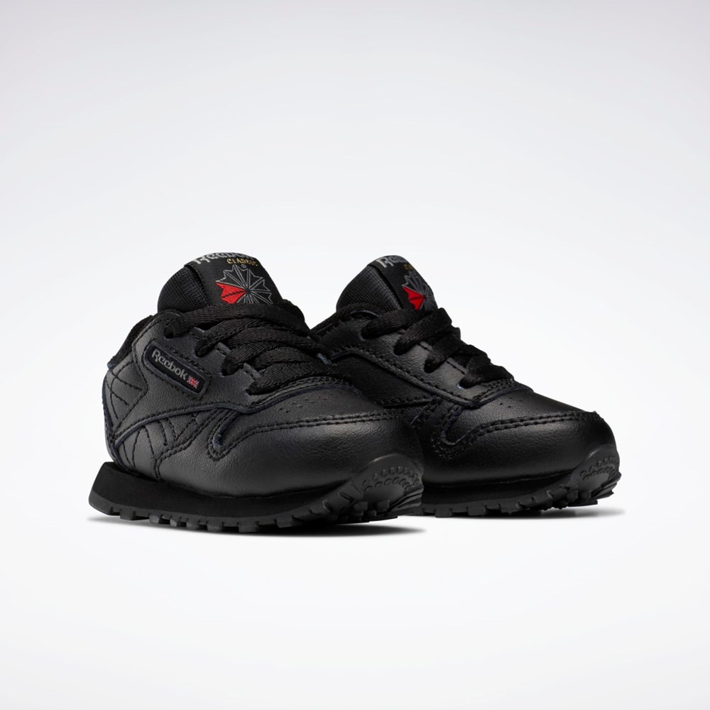 Reebok Classic Leather Shoes - Toddler Czarne | DYSU-57419