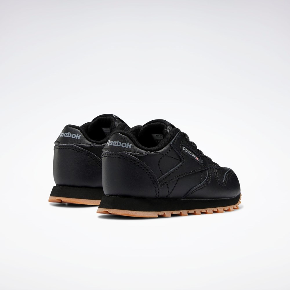 Reebok Classic Leather Shoes - Toddler Czarne Czarne | EWUH-72340