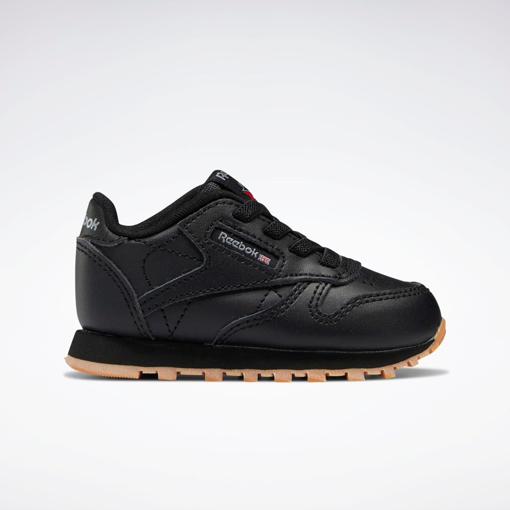 Reebok Classic Leather Shoes - Toddler Czarne Czarne | EWUH-72340