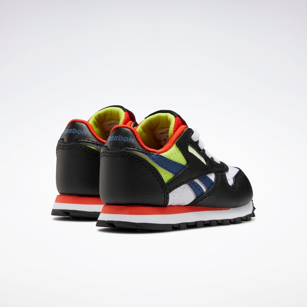 Reebok Classic Leather Shoes - Toddler Czarne Białe Czerwone | OLNF-09214