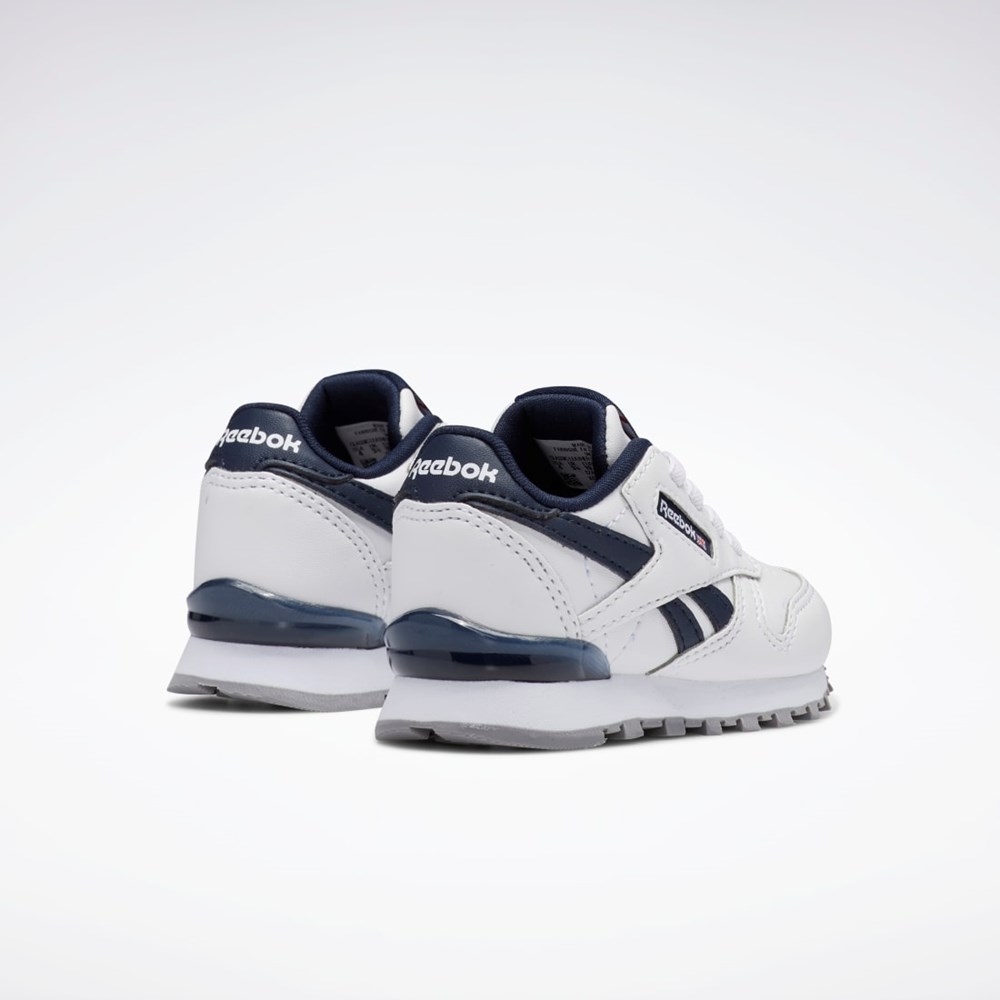 Reebok Classic Leather Step 'n' Flash Shoes - Toddler Białe Białe Granatowe | WSEN-82759