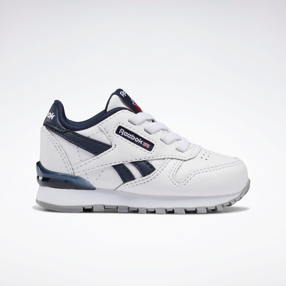 Reebok Classic Leather Step 'n' Flash Shoes - Toddler Białe Białe Granatowe | WSEN-82759