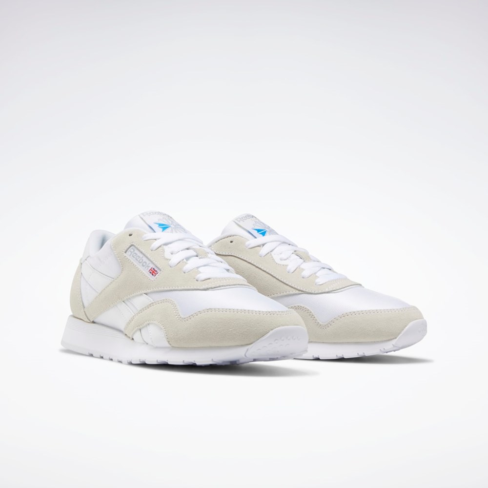 Reebok Classic Nylon Shoes Białe Białe Głęboka Szare | BORV-39874