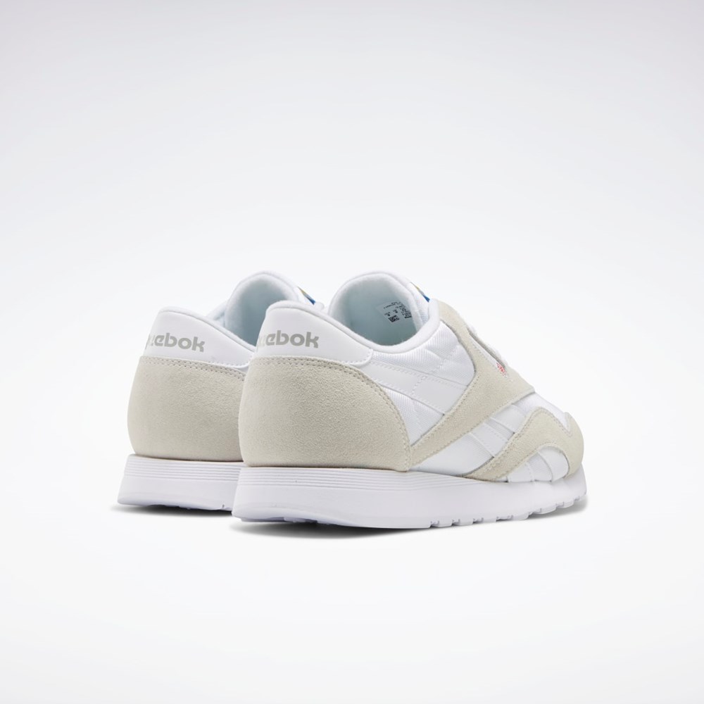 Reebok Classic Nylon Shoes Białe Białe Głęboka Szare | BORV-39874