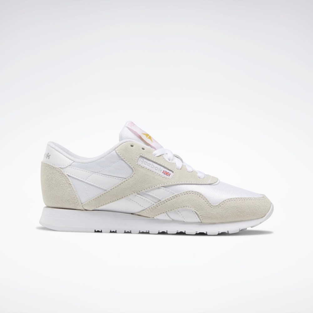 Reebok Classic Nylon Shoes Białe Białe Głęboka Szare | JDSA-35871