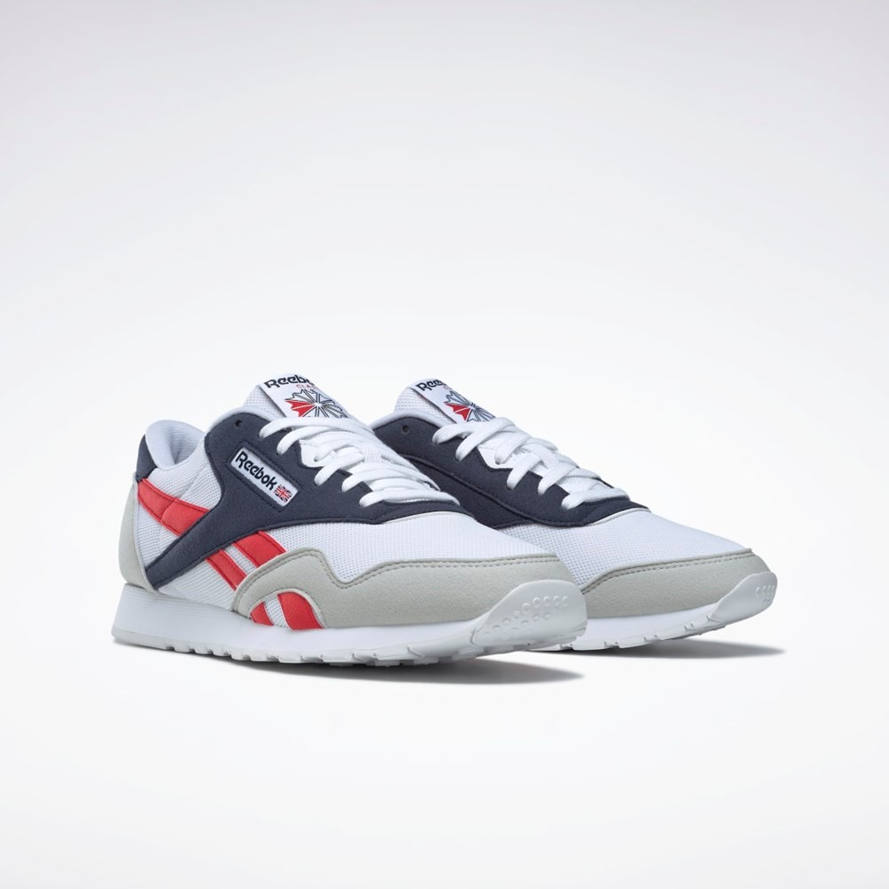 Reebok Classic Nylon Shoes Białe Granatowe Czerwone | PJAG-80542