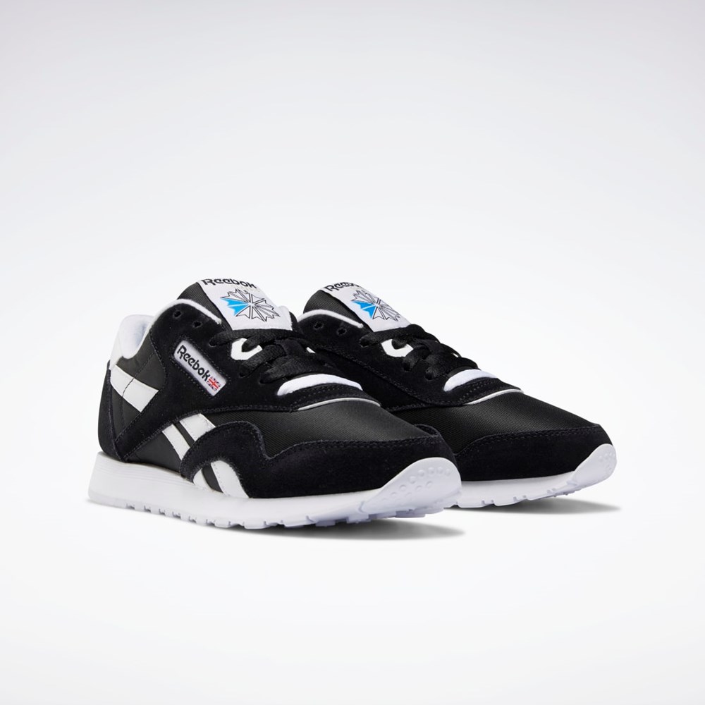 Reebok Classic Nylon Shoes Czarne Czarne Białe | MKZF-40217