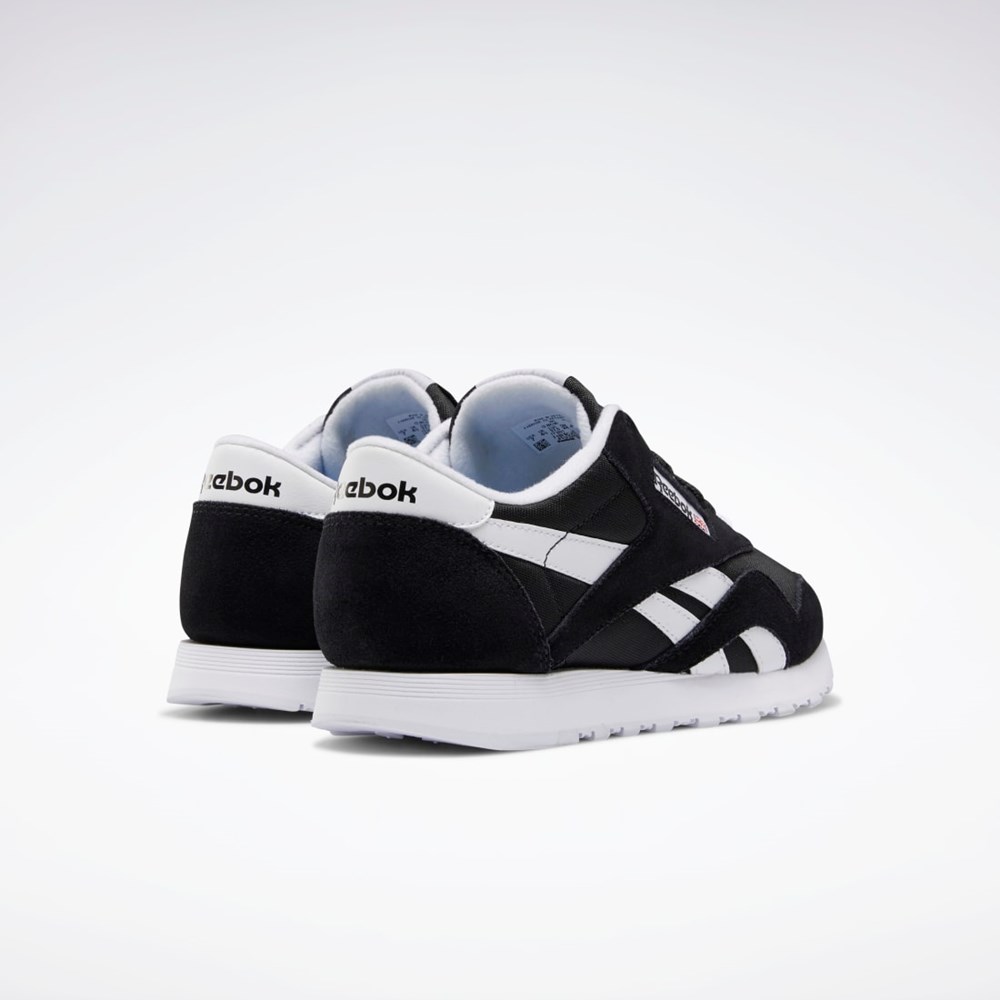 Reebok Classic Nylon Shoes Czarne Czarne Białe | MKZF-40217