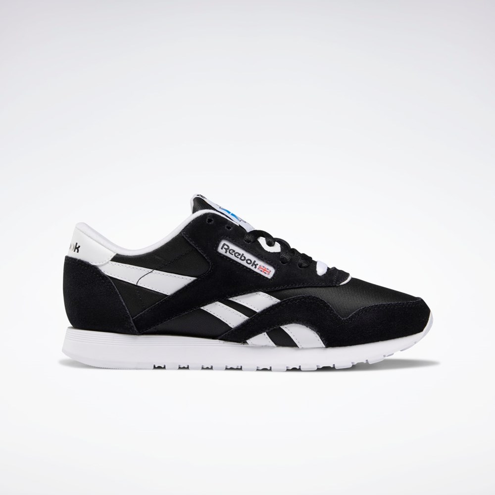 Reebok Classic Nylon Shoes Czarne Czarne Białe | MKZF-40217