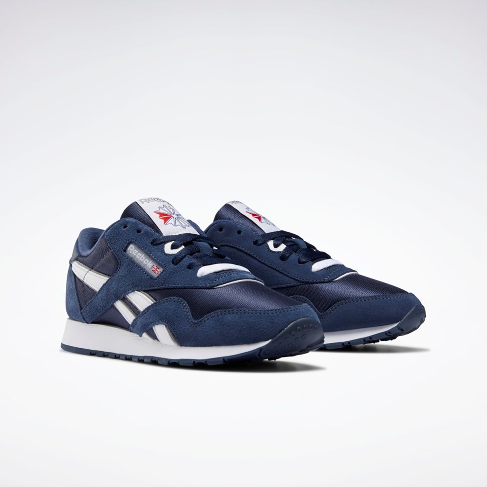 Reebok Classic Nylon Shoes Granatowe Granatowe Platyna | AMCL-57023