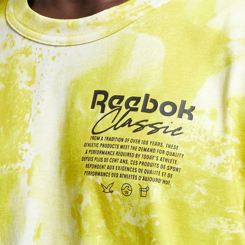 Reebok Classics Allover Print Grafiką T-Shirt Żółte | FWSU-36485