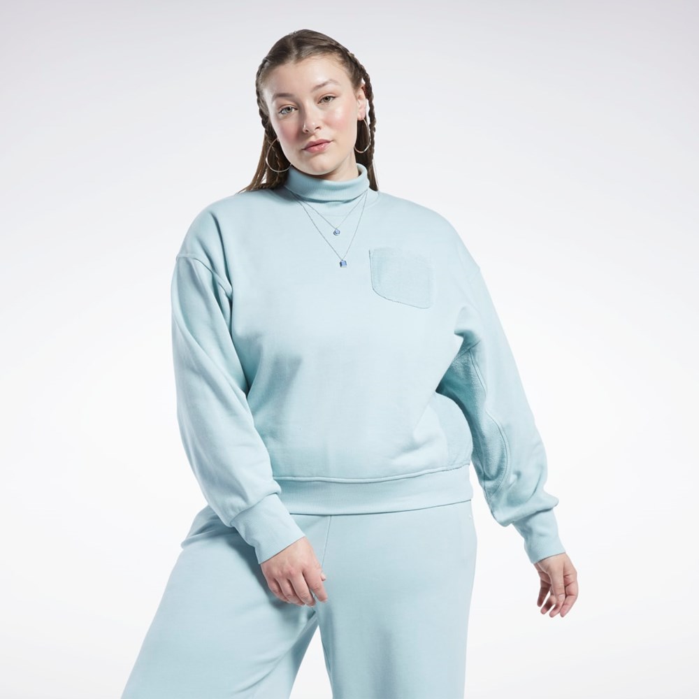 Reebok Classics Bawełniane French Terry Sweatshirt (Plus Size) Szare | QSKE-45907