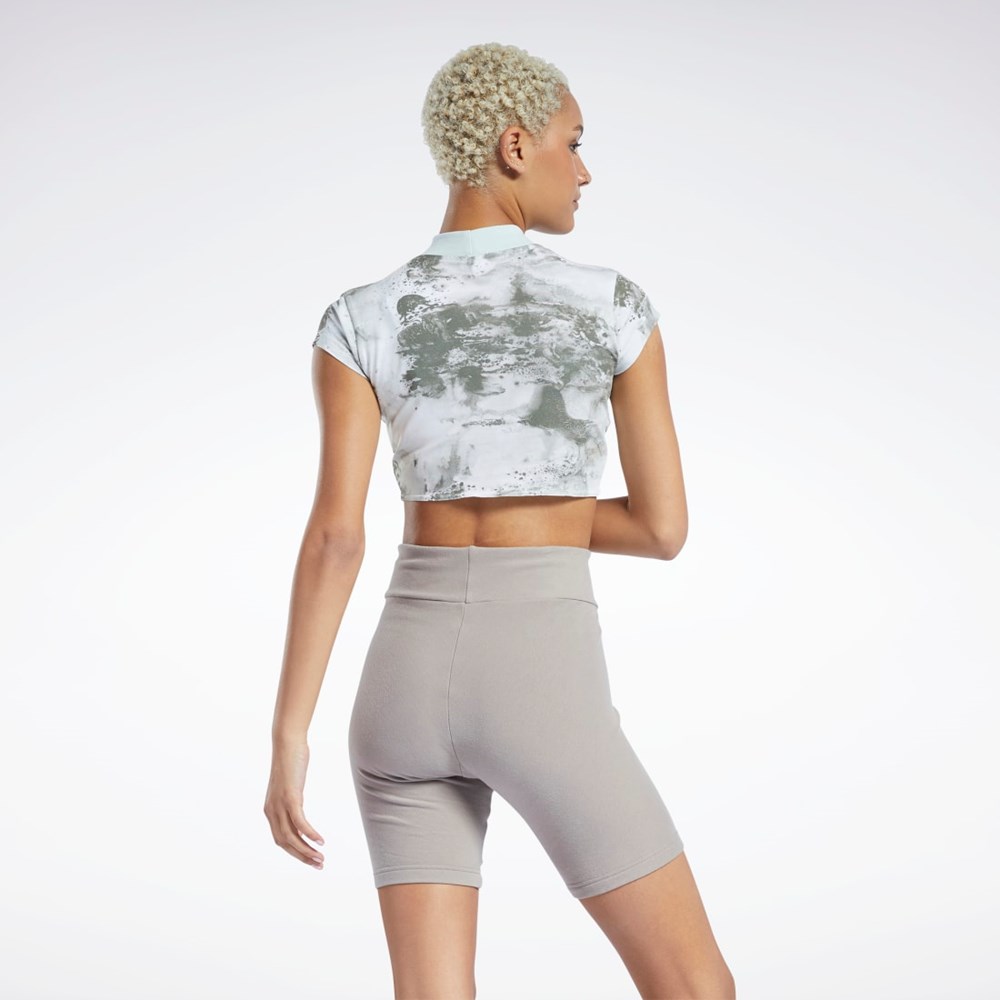 Reebok Classics Cloud Splatter-Print Krótkie Sleeve Cropped T-Shirt Głęboka | JYCB-25301