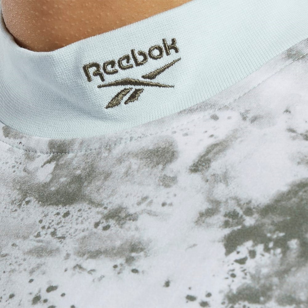 Reebok Classics Cloud Splatter-Print Krótkie Sleeve Cropped T-Shirt Głęboka | JYCB-25301