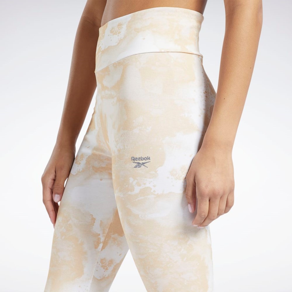 Reebok Classics Cloud Splatter-Print Leggings Stucco | YRIJ-21386