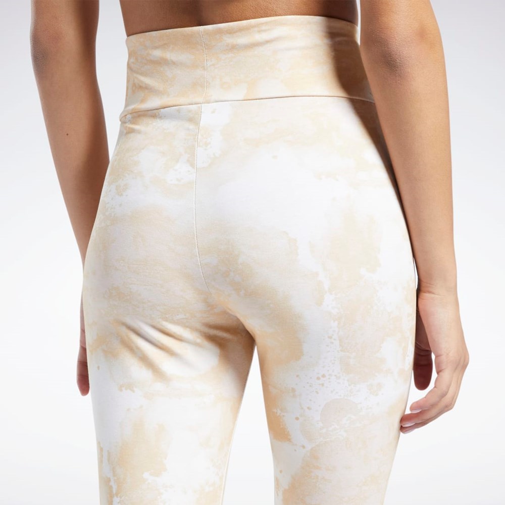 Reebok Classics Cloud Splatter-Print Leggings Stucco | YRIJ-21386