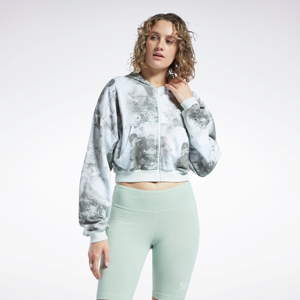 Reebok Classics Cloud Splatter-Print Zip-Up Sweatshirt Głęboka | MUQY-27604