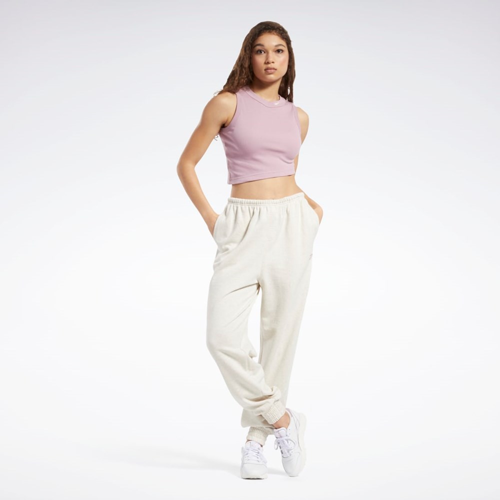 Reebok Classics Cropped Żebrowany Tank Top Infused Lilac | HQTZ-74195