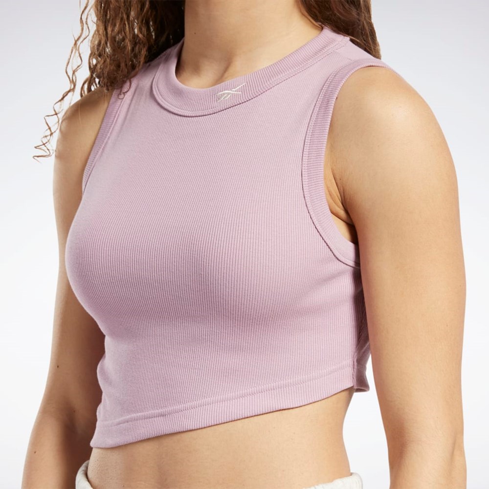 Reebok Classics Cropped Żebrowany Tank Top Infused Lilac | HQTZ-74195