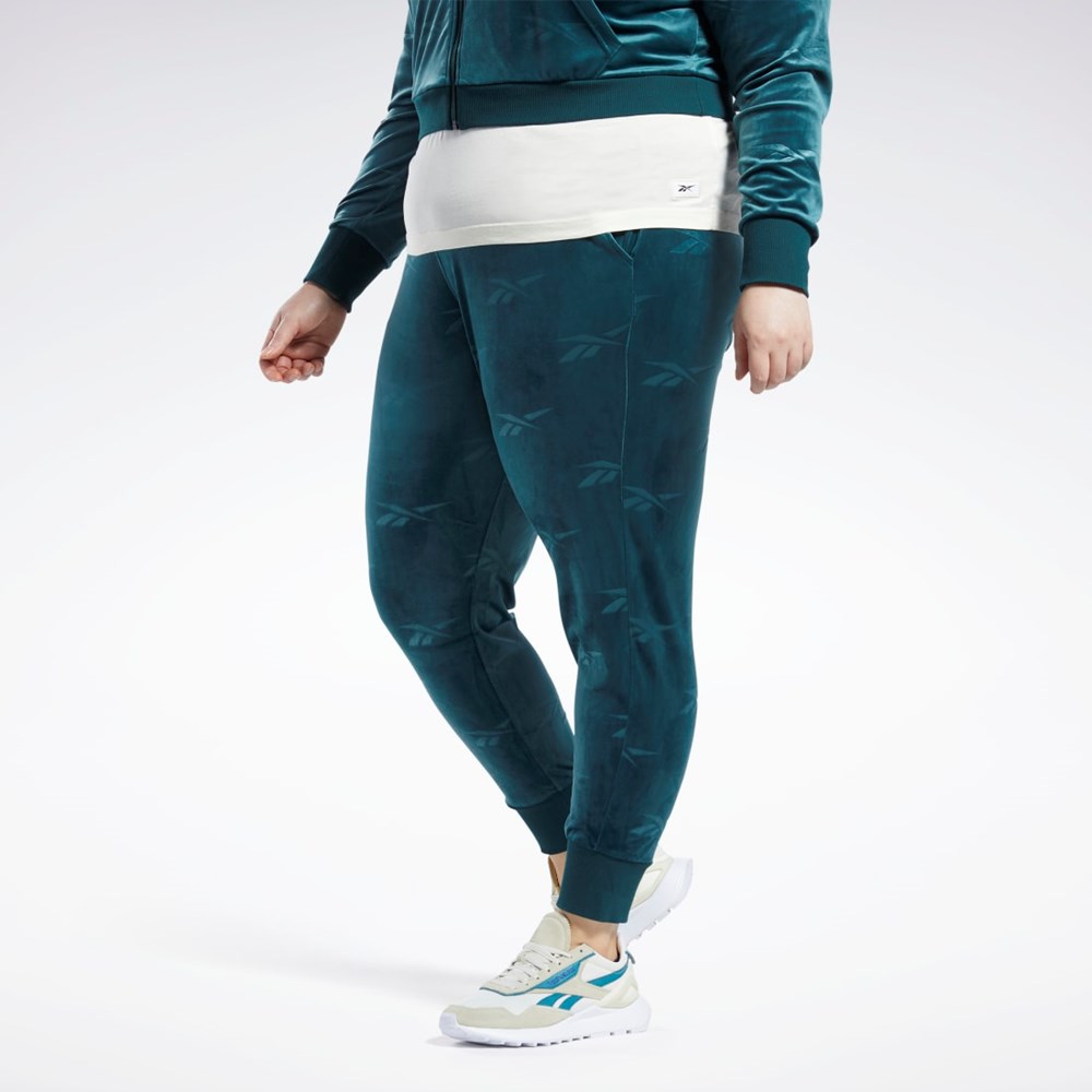 Reebok Classics Energy Q4 Velour Pants (Plus Size) Zielone | LIJG-14259