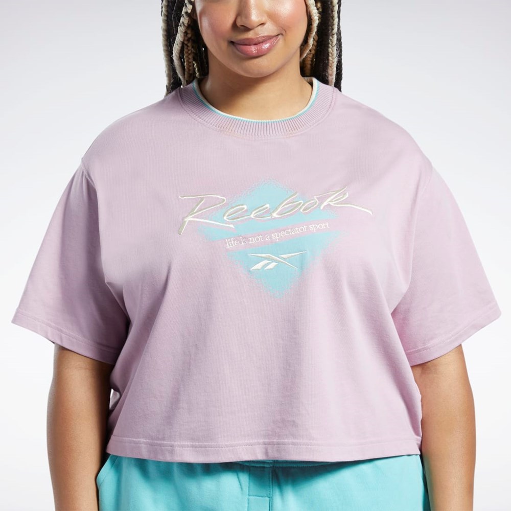 Reebok Classics Grafiką T-Shirt (Plus Size) Infused Lilac | CYTD-07546