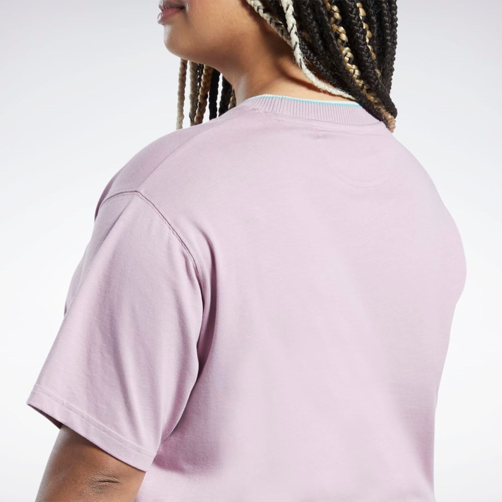 Reebok Classics Grafiką T-Shirt (Plus Size) Infused Lilac | CYTD-07546