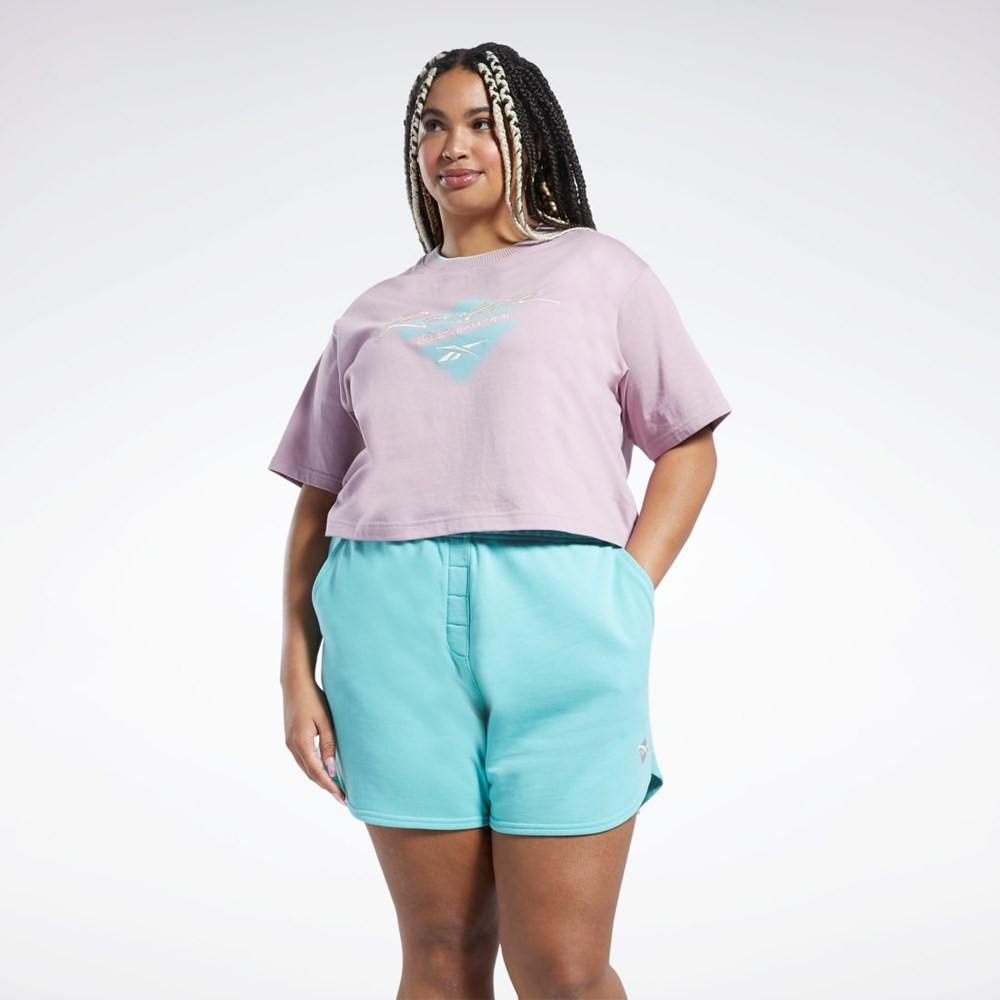 Reebok Classics Grafiką T-Shirt (Plus Size) Infused Lilac | CYTD-07546