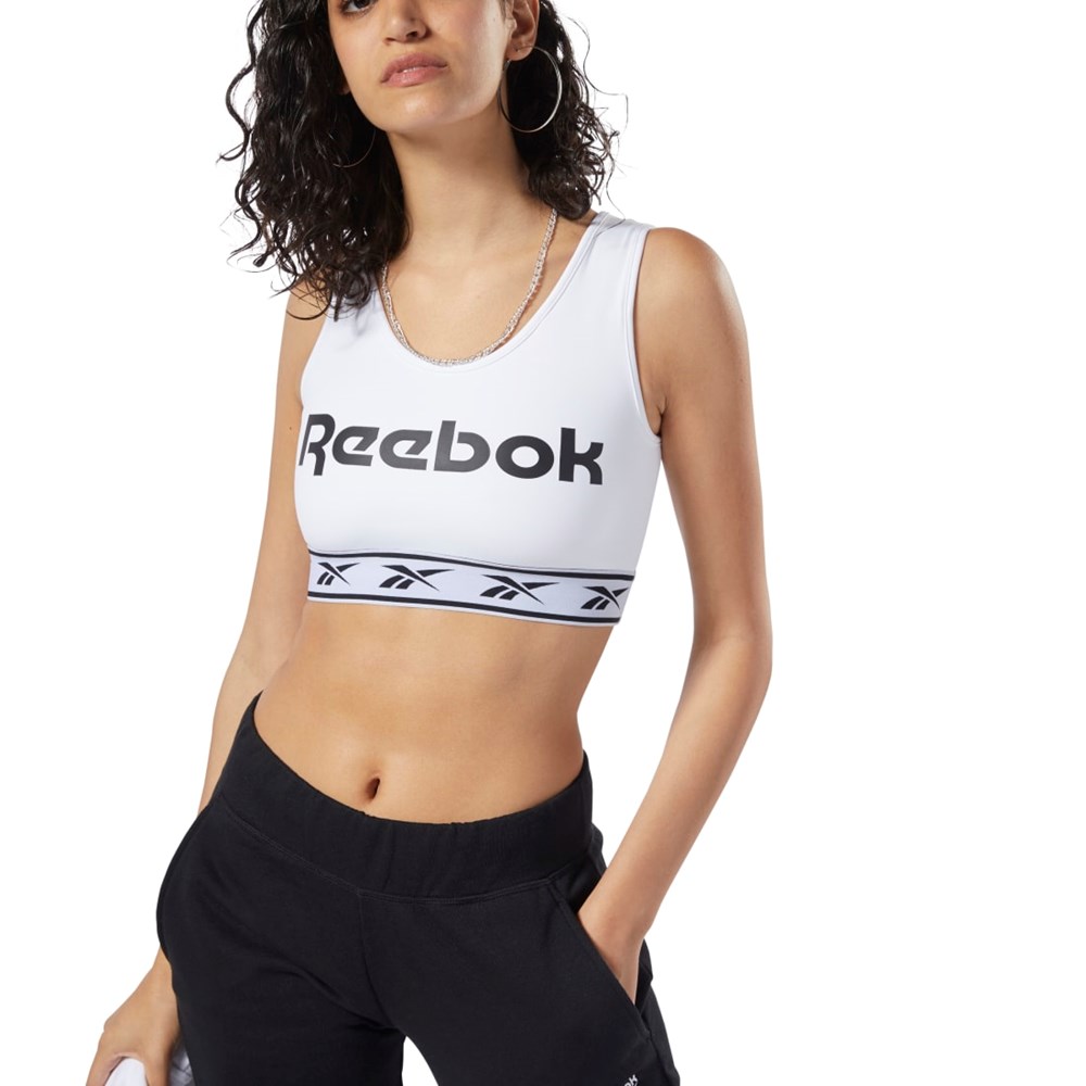 Reebok Classics Vector Light-Impact Bra Białe | WACV-28764