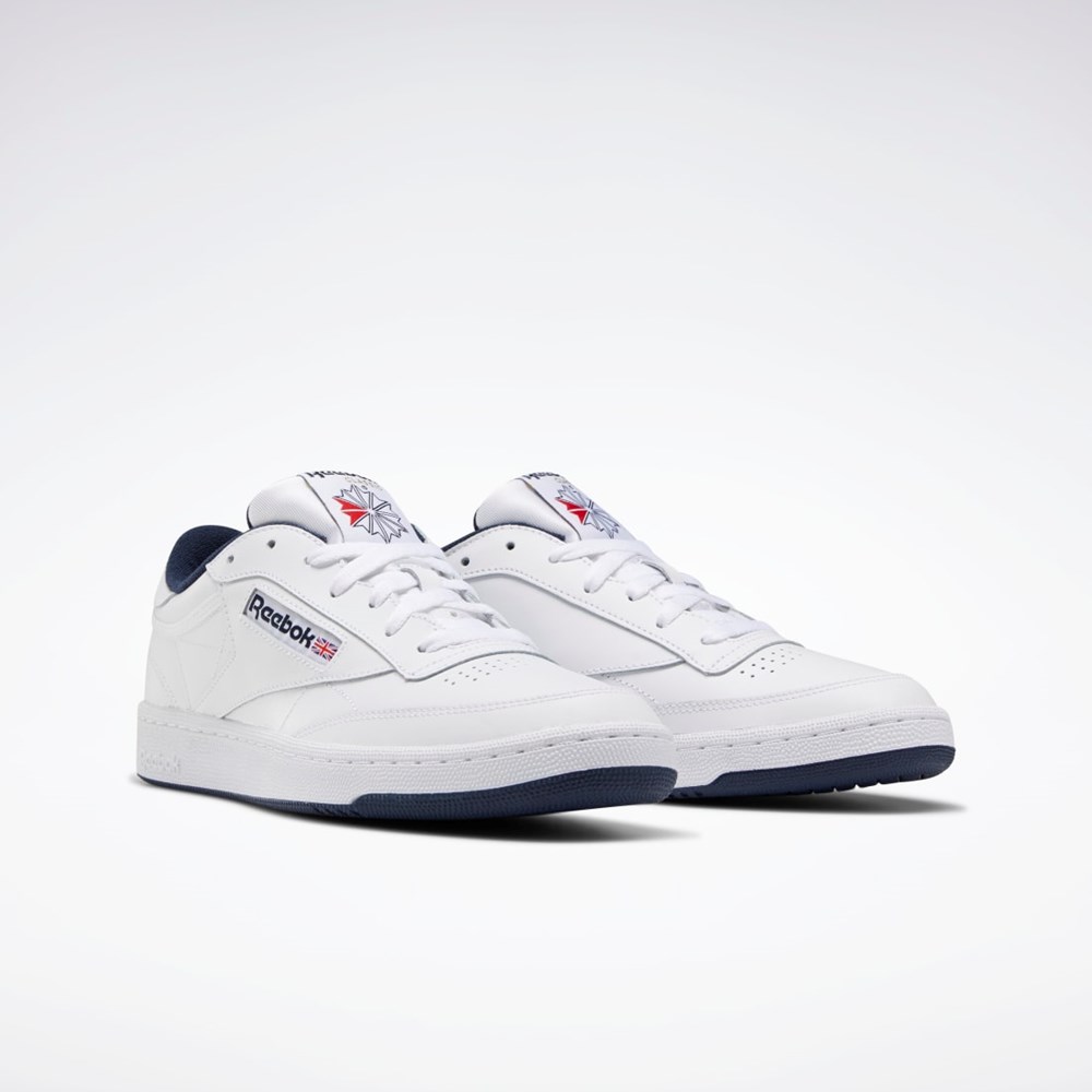 Reebok Club C 85 Shoes Białe Granatowe | KCMO-40581