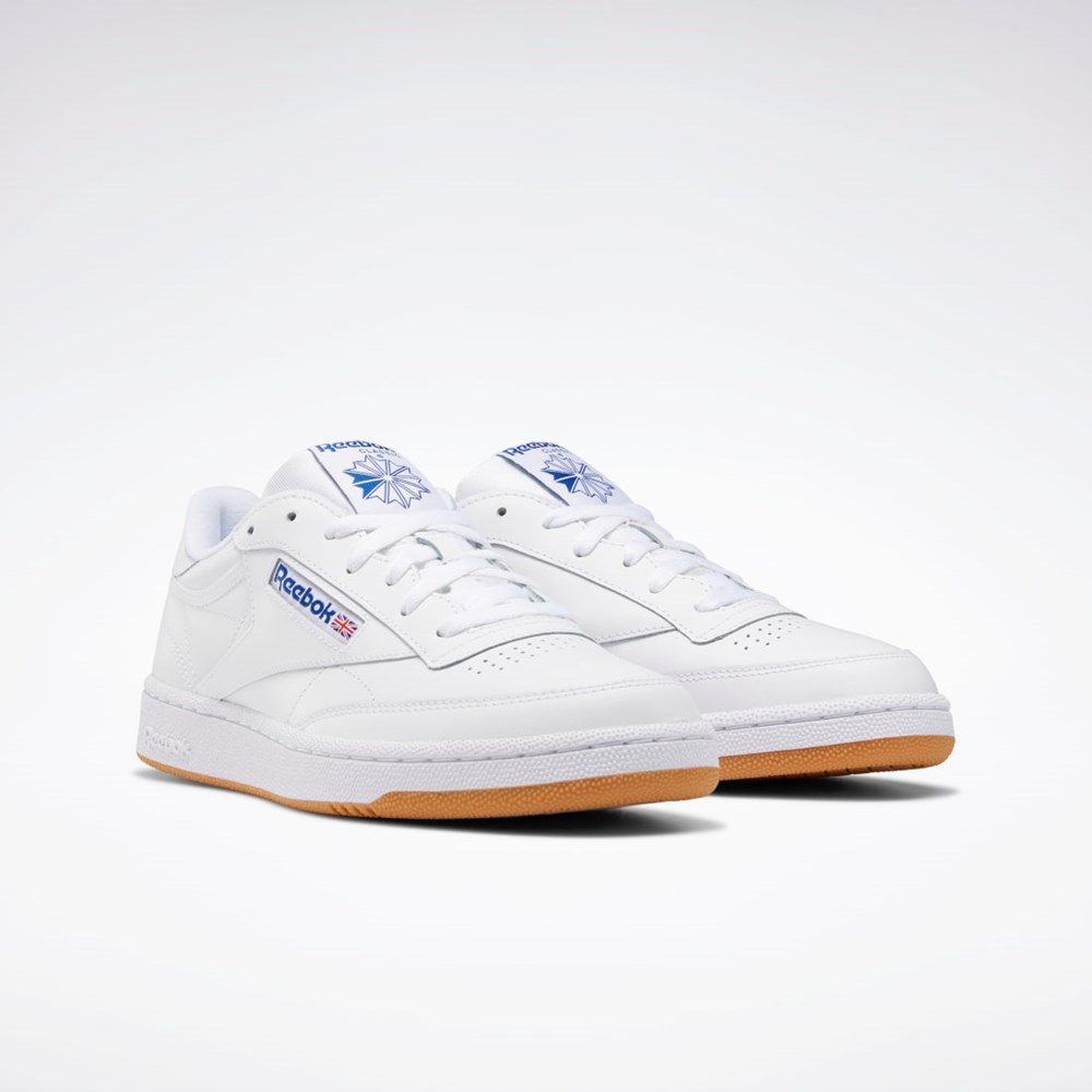 Reebok Club C 85 Shoes Białe Królewski Niebieski | NPOQ-57862