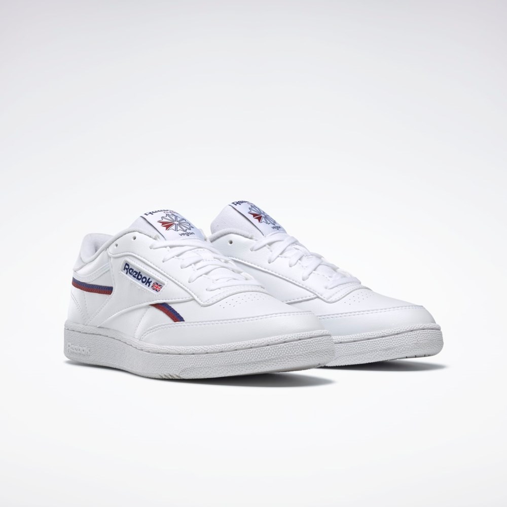 Reebok Club C 85 Wegański Shoes Białe Bordowe | UNZT-46381