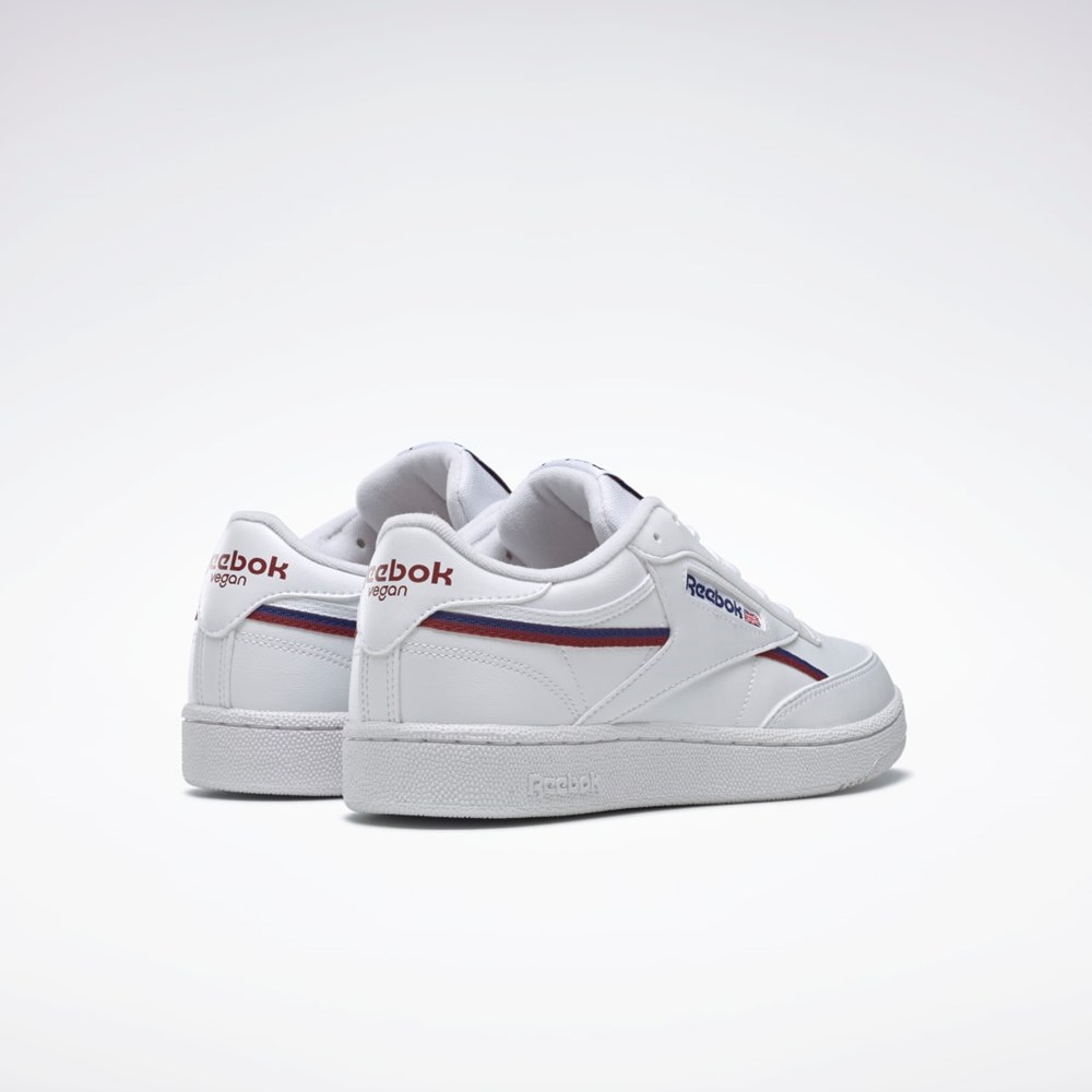 Reebok Club C 85 Wegański Shoes Białe Bordowe | UNZT-46381