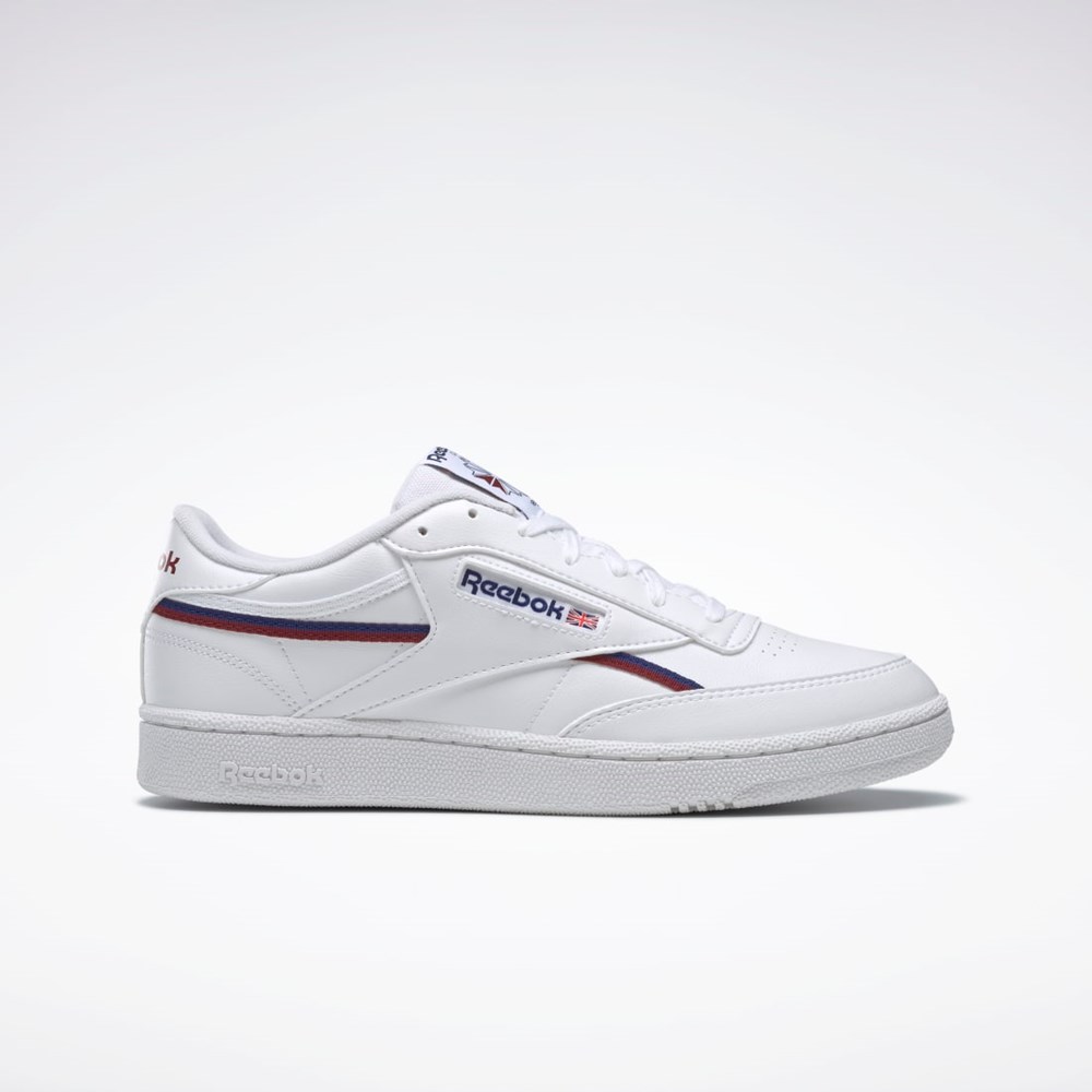 Reebok Club C 85 Wegański Shoes Białe Bordowe | UNZT-46381