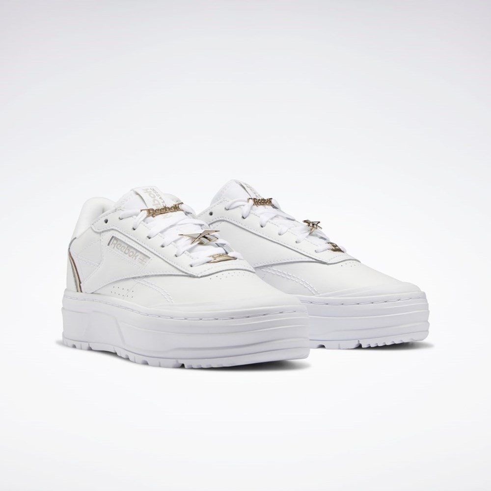 Reebok Club C Double GEO Shoes Białe Białe | ZONX-32169