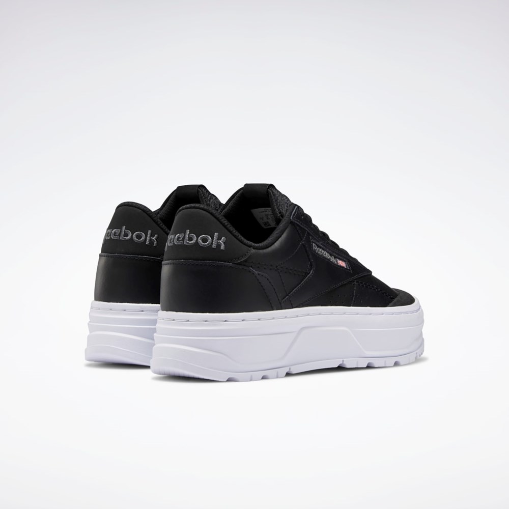 Reebok Club C Double GEO Shoes Czarne Czarne Białe | FGIM-06359