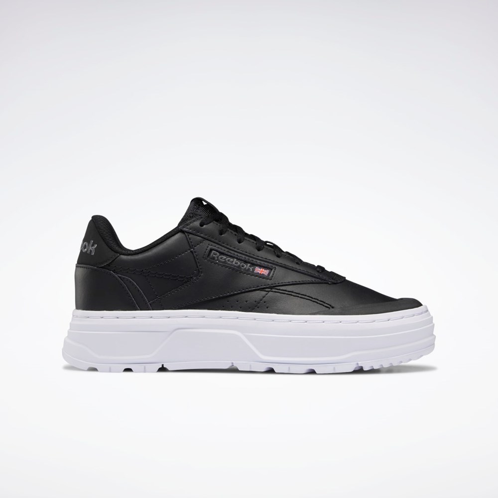 Reebok Club C Double GEO Shoes Czarne Czarne Białe | FGIM-06359