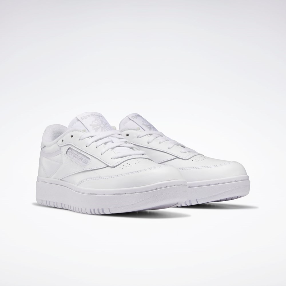 Reebok Club C Double Shoes Białe Białe Szare | VWBS-92658