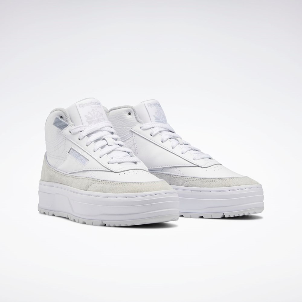 Reebok Club C Geo Mid Shoes Białe Szare Szare | EUNS-32469