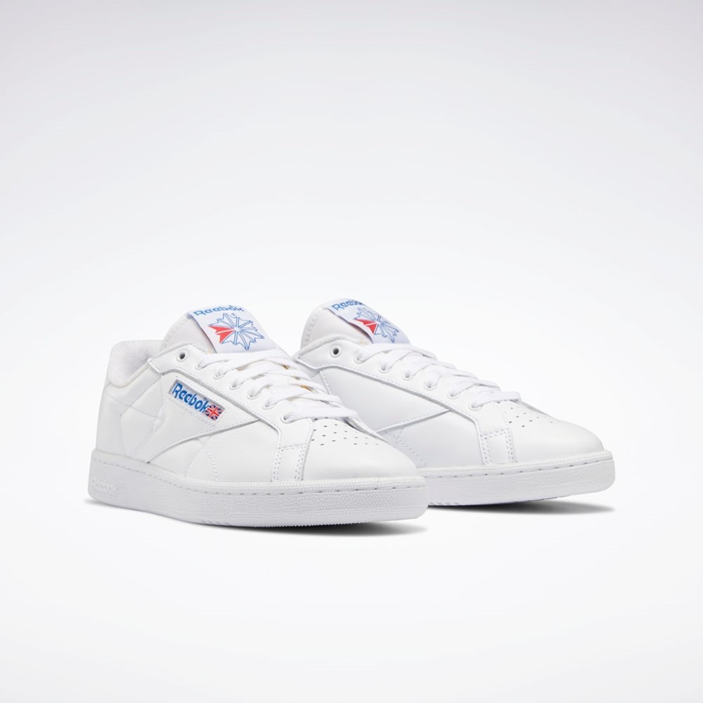 Reebok Club C Grounds Shoes Białe Niebieskie Czerwone | JBZH-85761