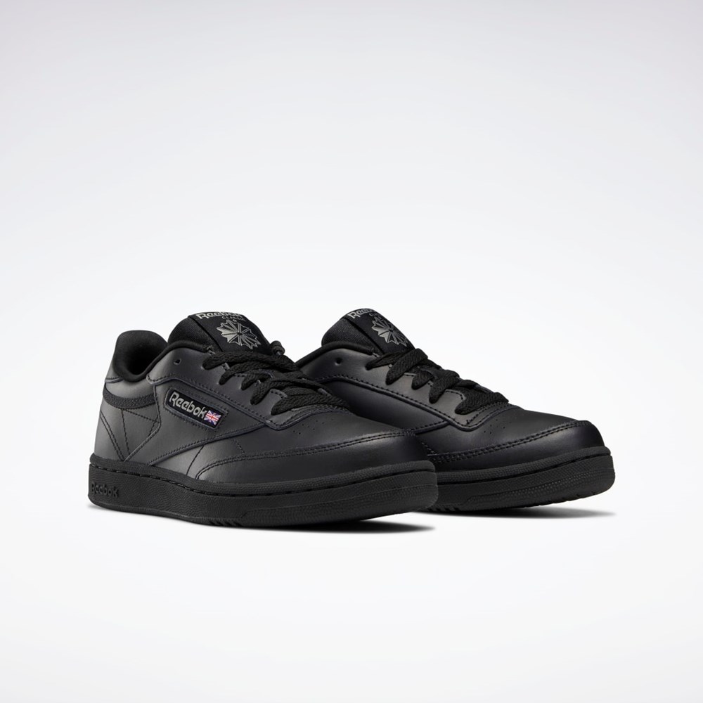 Reebok Club C Shoes - Grade School Czarne | JOVU-83169