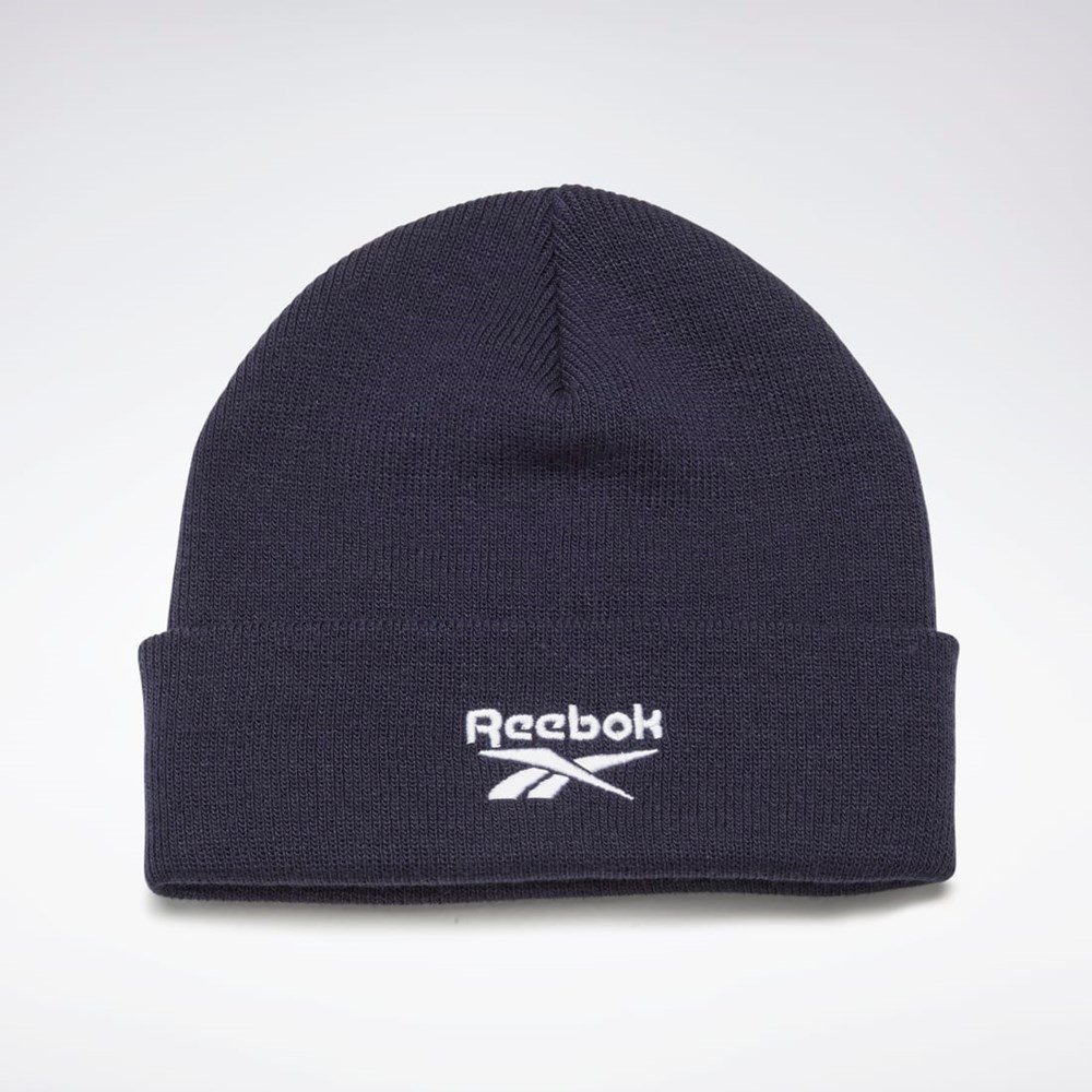 Reebok Foundation Logo Beanie Granatowe | NDBE-67084