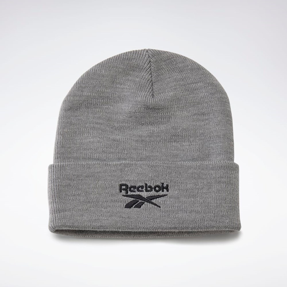 Reebok Foundation Logo Beanie Szare | BUSI-36795